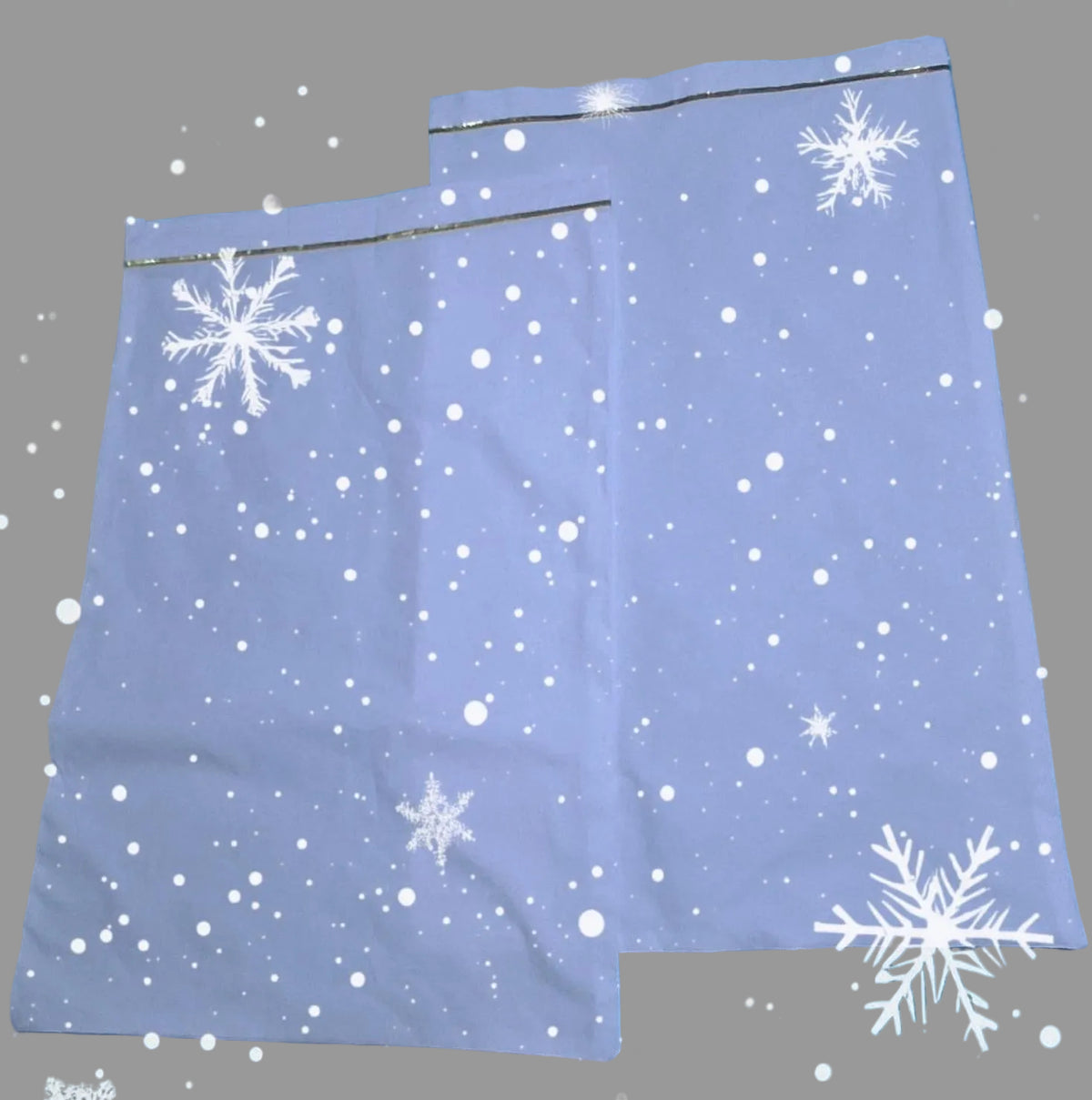 1 Set of 2  standard white pillowcases with a golden ribbon. 